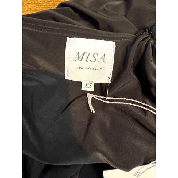 Misa Los Angeles Draped Mini Dress Black Size XS - Picture 4 of 4
